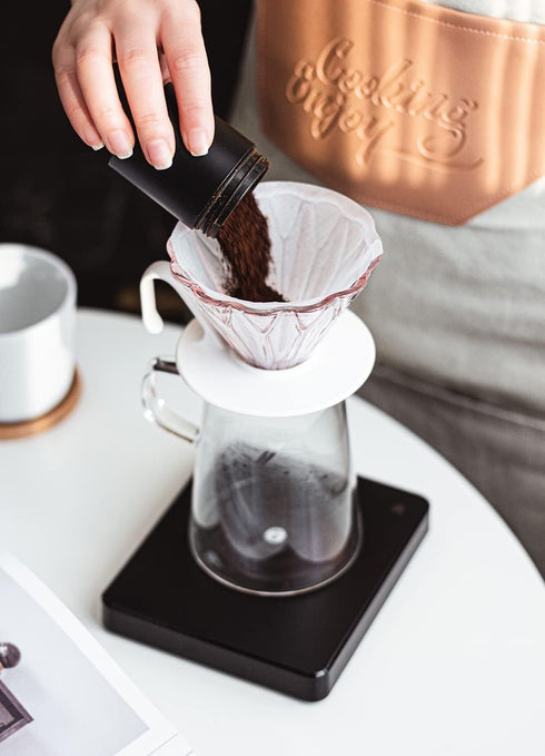 ElephantNum HERO Petal Glass Coffee Dripper V60 Barista Pour Over Hand Drip Brewer Pink...