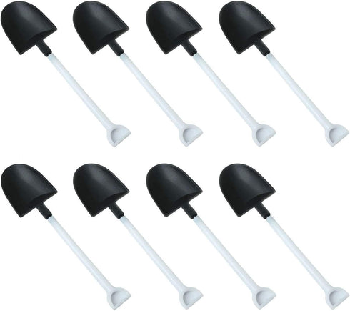 50pcs Disposable Plastic Dessert Cake Scoop Shovel Shape Mini Ice Cream Spoon Pudding Dessert Spoons Party Supplies, Black...