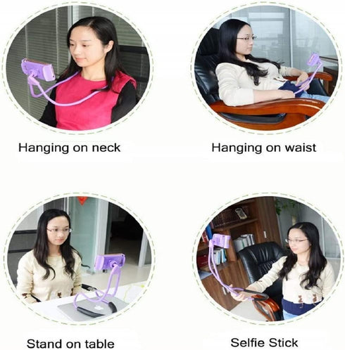 Chapter Seven Universal Smart Mobile Phone Stand,Hanging on Neck Cell Phone Mount Holder, Flexible Lazy Bracket DIY Free Rotating for Multiple Fun...