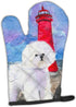 Caroline's Treasures SS8891OVMT Lighthouse with Bichon Frise Oven Mitt Heat Resistant Thick Oven Mitt for Hot Pans and Oven, Kitchen Mitt Protect ...