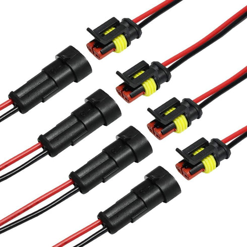 5Kit 2 Pin Way 18 AWG Car Waterproof Connector Plug Wire 1.5mm Series Terminal Connector-5 Pack (5 Kit 2 Pin)...