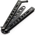 Butterfly Knife Trainer Practice Steel Metal Folding Knife Training Knife Unsharpened Blade (Black)...