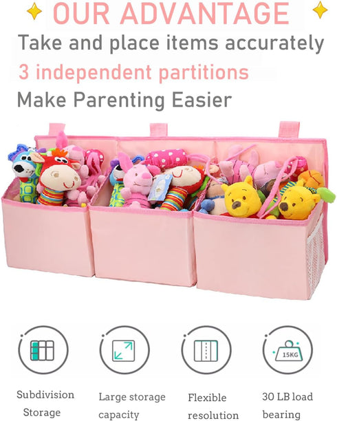 Changing Table Diaper Organizer - Diaper Caddy Organizer Holder Baby Hanging Diaper Stacker Storage For Crib, Changing Table, Cribs Playard Baby E...