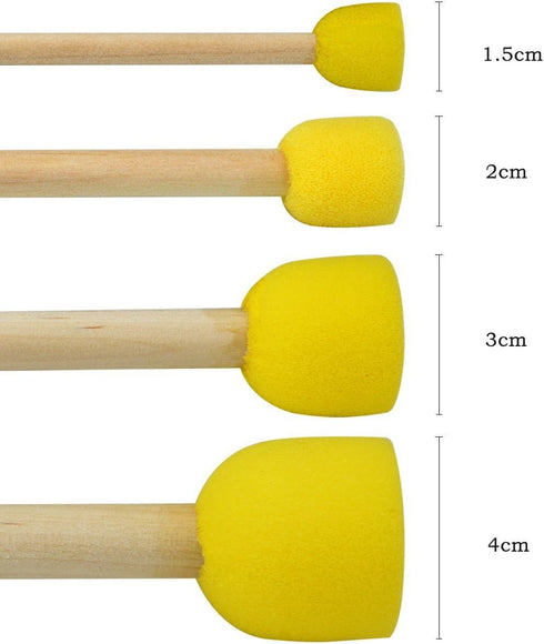 20 PCS Round Sponges Brush Set Kids Painting Tools - Pistha Sponge Painting Stippler Set DIY Painting Tools in 4 Sizes for Kids (Yellow)...