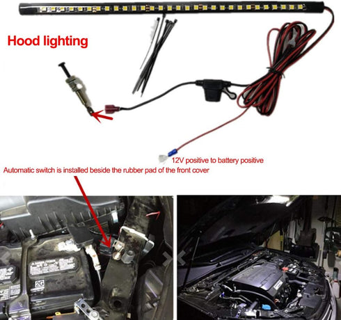 Under Hood LED Light Kit, Universal Waterproof Engine Inspection Strip Lamp with Automatic On/Off for Truck Cargo Pickup SUV RV Boat...