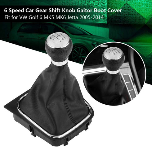 KIMISS 6 Speed Car Gear Shift Knob Lever Stick Gaitor Boot Cover for Golf 6 MK5 MK6 for Jetta 2005-2014...