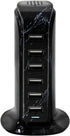 Aduro 40W 6-Port USB Desktop Charging Station Hub Wall Charger for iPhone iPad Tablets Smartphones with Smart Flow (Black Marble)...