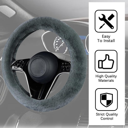 Steering Wheel Cover, Anti-Slip Universal Steering Wheel Cover, Fluffy Steering Wheel Cover, Non-Slip Car Steering Wheel Decoration Automotive Int...