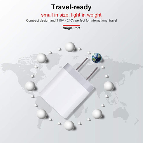 5 Pack Fast Charging USB Wall Charger Brick Power Adapter Cube for iPhone 15/14/13/12/SE/11/11 Pro Max/XR/X/Plus/Mini, iPad, Samsung, Camera, LG, ...