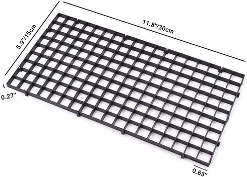 4 Pcs Aquarium Divider Tray Plastic Grid Aquarium Egg Crate Light Diffuser, Fish Tank Divider Filter Bottom Isolation with 8 Pcs Sucker Clip(Black...