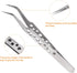 Precision Tweezers 122mm Elbow Pointed Hollow Anti-slip Stainless Steel Craft Professional Tweezer for Replace Precision Parts Technology Industri...