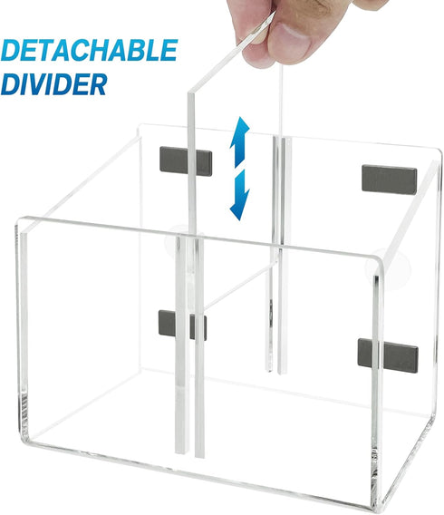 Magnetic Dry Erase Marker Holder, Acrylic Magnetic Pen Holder for Fridge, Magnetic Marker Holder for Whiteboard, 2 Compartments Whiteboard Marker ...