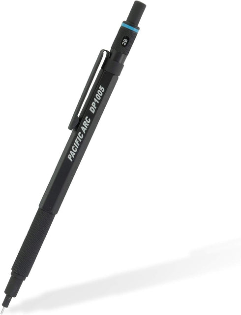 Pacific Arc Chromagraph Metal Mechanical Pencil .5 mm Black Barrel Mechanical Pencil with Built In Adjustable Pencil Grade, Lead Pencil Holder for...