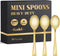 Kucoele 4 Inches Gold Mini Plastic Spoons, 100 Pack Disposable Small Dessert Spoons Heavy Duty Tiny Tasting Spoons for Appetizers, Puddings, Ice C...