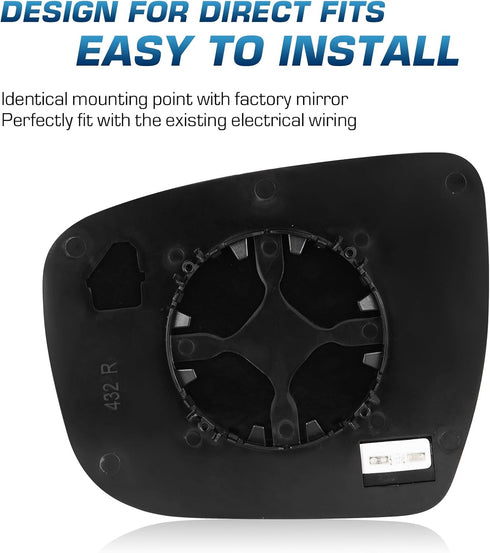 Youxmoto Mirror Glass Driver Left Side, Fit For Nissan Rogue 2014-2019; Pathfinder 2017-2019; for Nissan Murano 2015-2023, Heated w/Backing Plate ...