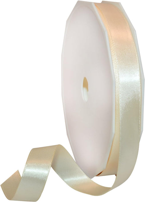 Morex Ribbon Double Face Satin Ribbon 5/8" X 50 YD Ivory Ribbon for Gift Wrapping, Birthday Gift Cards, Satin Dress for Women, Silk Ribbons for Cr...