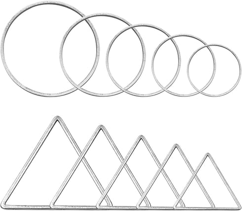 100Pcs Earring Beading Hoops for Jewelry Making,50Pcs Round Earrings Findings Hoops 50Pcs Triangle Earring Beading Hoops for DIY Craft Jewelry Mak...