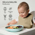 AHOM Set of 2 Baby Food Bib for Babies and Toddlers/ Silicone Baby Unisex Bib/ Dishwasher Safe...
