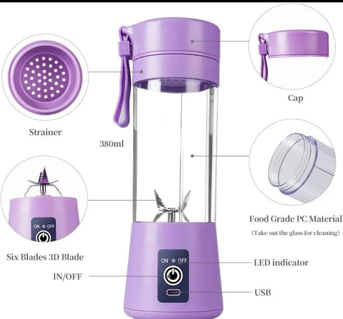 WROZZO Mini Personal Blender, 1000W Powerful Motor, 800ml Cup, 6 Stainless Blades, USB Charging, Portable Blender for Shakes and Smoothies Purple...