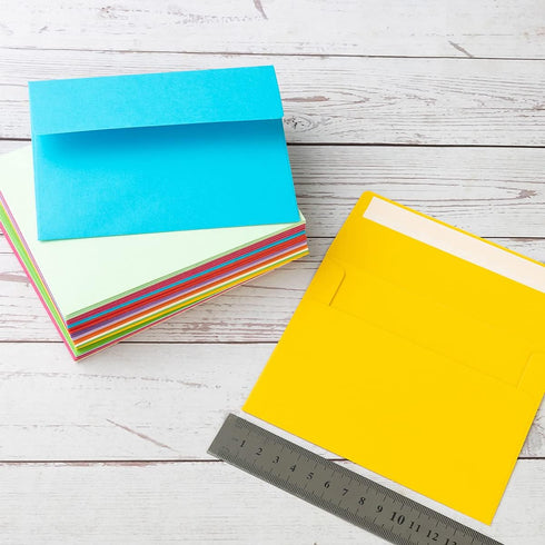 100 Pack A2 Colorful Invitation Envelopes Self-Adhesive for Wedding, Party Invitations, Greeting Cards, Announcements, Photos(4.37 x 5.75 Inches, ...