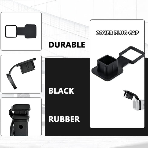 Trailer Hitch Cover Plug Cap Insert Fits 2" Receivers Black Receiver Tube Hitch Plug for RV SUV and Cars by Cenipar...