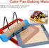8 Inch Square Silicone Baking Mat, Set of 3 Silicone Cooking Mat for 8 Inch Cake Pan, Silicone Mat for Baking, Silicone Mat for Baking Sheet (Red,...