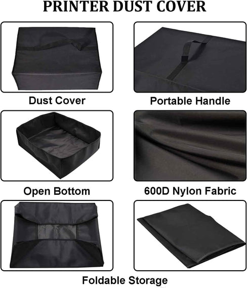 Printer Dust Cover Antistatic Water-Proof Cover Heavy Duty 600D Nylon Dust Sleeve for HP, EPSON,CANON, BROTHER, printer Universal Case Protector f...