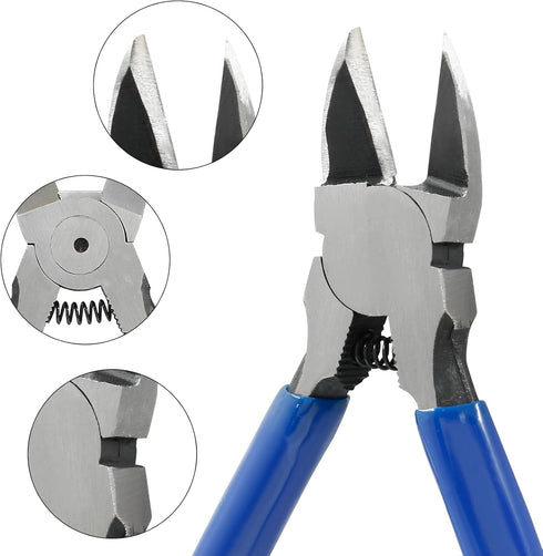Dikes Wire Cutter, 6 Inch Side Cutters Wire Snip Spring Loaded for Wire, Cable, Crafts, Jewelry Making, Electronics...