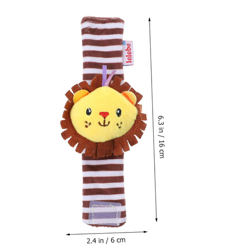Toyvian 1pc Toy Wrist Lion Snap Bracelet Baby Musical Toy Bell Animal Wrist Rattle Xmas New Year Jingle Bell Toy Toys Baby Lion Wrist Rattle Plush...