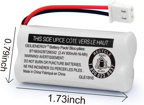 GEILIENERGY BT162342 BT262342 Battery Compatible with BT183342 BT283342 BT166342 BT266342 VTech CS6114 CS6419 CS6719 at&T EL52300 CL80111 Cordless...