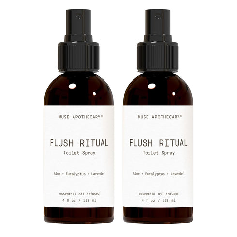 Muse Apothecary Flush Ritual - Aromatic & Refreshing Toilet Spray, Use Before You Go, 4 oz, Infused with Natural Essential Oils - Aloe + Eucalyptu...
