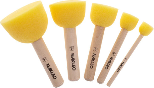 5 PCs Foam Stencil Stippling Brush // Sponge Stippler // Wooden Handle // Paint // Craft // Stenciling...