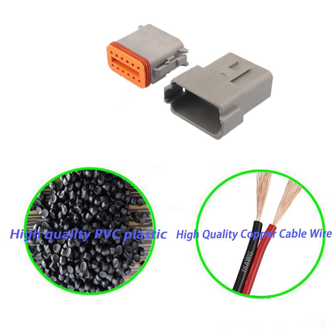 DT 12 Pin Connector,Deutsch DT Automotive Waterproof Electrical Connector 12 Way Male Female Plug with 16 AWG Cable Wire,for Car,Truck,Boats,LED W...