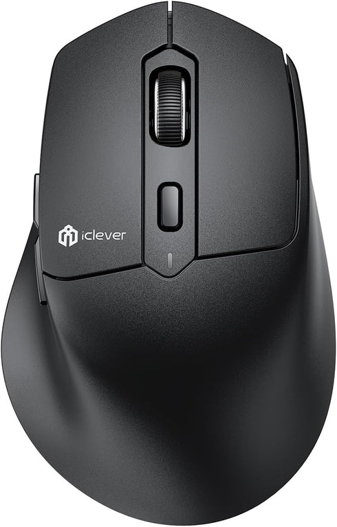 iClever Bluetooth Mouse, MD360 Wireless Ergonomic Mouse with Mouse Jiggle, Rechargeable Computer Mouse for Multi Devices(BT+2.4Ghz Connection), 4 ...