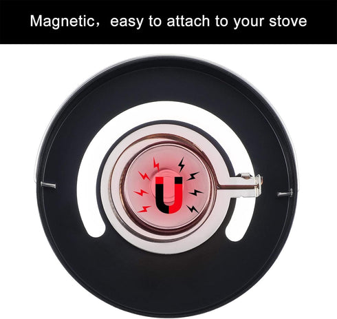 Frienda 1 Piece Wood Stove Thermometer Magnetic Oven Temperature Meter for Wood Burning Stoves Fire Stove Pipe Thermometer for Avoiding Stove Fan ...