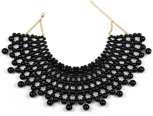 Big Chunky Ball Beaded Choker Collar Pendant Necklace for Women Handmade Chain Metal Statement Jewelry...