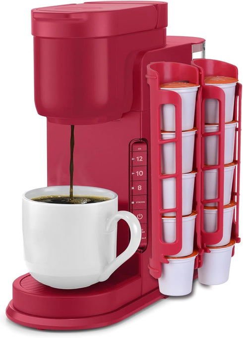 STORAGENIE Coffee Pod Holder for Kerig Kcup, Red Side Mount K Cup Storage, Coffee Pod Organizer, Perfect for Small Counters...