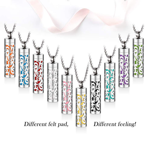 Essential Oil Necklace for Women, 316L Stainless Steel Aromatherapy Pendant Diffuser Necklace, Essential Oil Jewelry Gift for Men Women, Christmas...