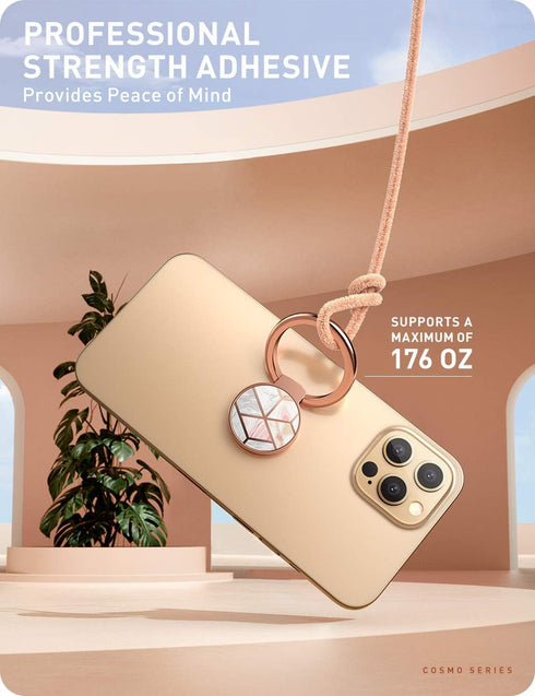i-Blaosn Cosmo 360° Rotation Phone Ring Holder Snaps, Marble...