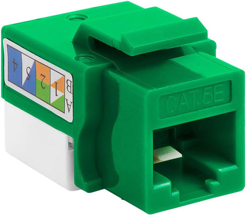 Cmple - RJ45 Keystone Jack 90 Degree Cat5e Keystone Jack Insert Punch Down RJ45 Connectors Female for Wall Plates, Patch Panels, Patch Cables, Eth...