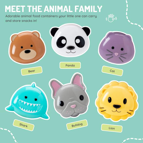 melii Animal Snack Containers with lids - Food Storage for Toddlers and Kids - Lion...