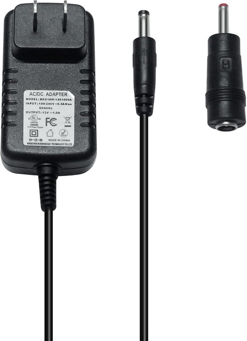 12V 1A Power Supply Adapter AC to DC Plug 5.5mm x 2.5mm 3.5mm x 1.35mm Wall Charger Replacement 4ft Power Cord Input 100-240V 50-60Hz Output 12 Vo...