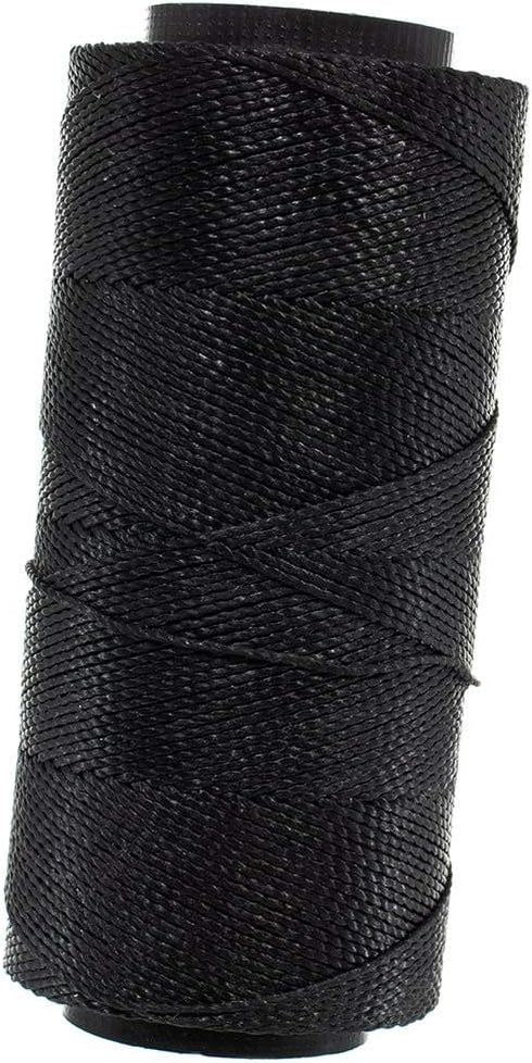 144 Meters of Waxed 2-Ply Polyester Brazilian Cord – for Jewelry Making, Macramé, Beading, Home Décor, and General Crafting (Black)...