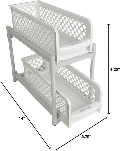 Fox Valley Traders 2 tier Sliding Shelves, One Size Fits All, White...