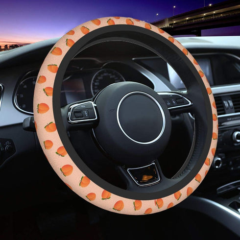 Delerain Peaches Steering Wheel Covers, Anti Slip Elasticity Car Accessories Steering Wheel Protector Universal 15 Inch for Women Man...