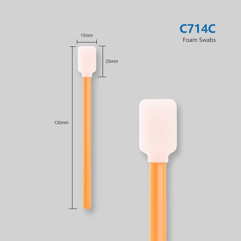 Foam Cleaning Swab Sticks (200 pcs Large Rectangular Foam Tips, 5.25", Orange) Cleanroom Cleaning Swab Sponge Stick for Inkjet Printer, Optical In...