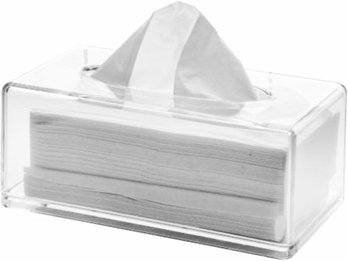 Cq acrylic Tissue Box Holder,Clear Tissue Box Cover Rectangle for Kleenex Tissue Cube Box,Napkin,Facial Tissue Dispenser Box Case for Countertop,B...