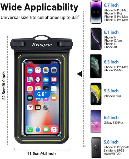 IP68 Waterproof Phone Pouch/Case, Waterproof Floating Phone Case for iPhone 15 14 13 12 Pro Max XS Plus Samsung Galaxy Cellphone, Floating iPhone ...