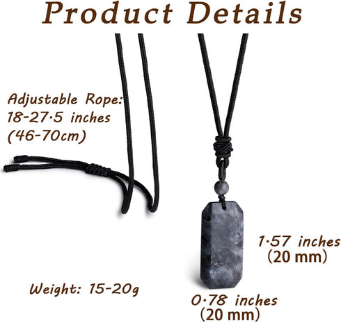 MAIBAOTA Crystal Necklace for Men Women Healing Crystal Stone Bar Pendant Necklace Adjustable Rope Necklace Natural Gemstone Necklace Jewelry...