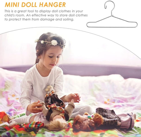 Toddmomy Garment Rack Black Felt Hangers Mini Clothes Hangers 10Pcs Metal Doll Clothes Hangers Mini Doll Clothes Hanger Mini Doll Coat Hangers Acc...